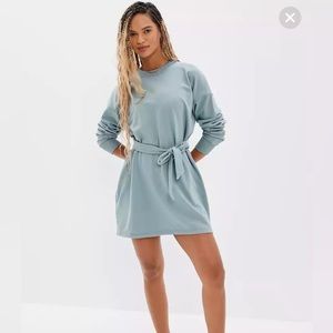 American Eagle Tie-Waist Fleece Mini Dress